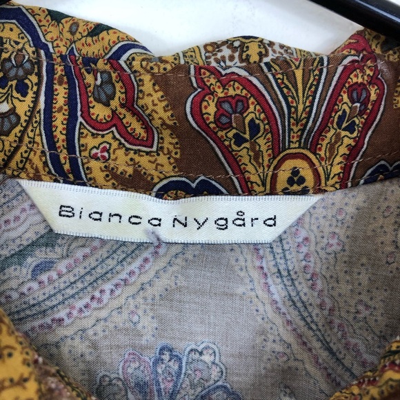 Vintage Multi Colour Paisley Print Button Down - Picture 7 of 10